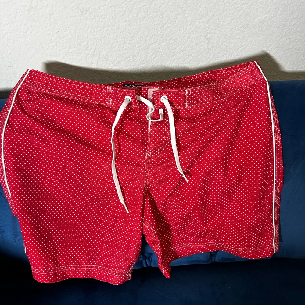 Island Company Classic Red and White Board Shorts